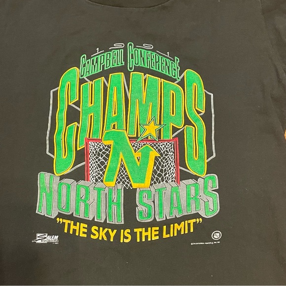 Vintage 1991 Minnesota North Stars campbell conference champs tshirt - Picture 2 of 6